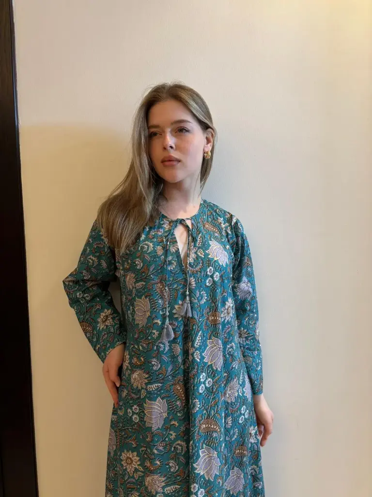 Azure Bloom Jalabiya 