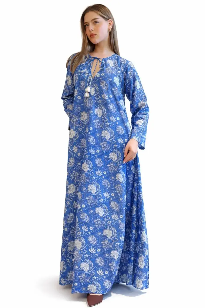 Blue Floral Jalabiya 